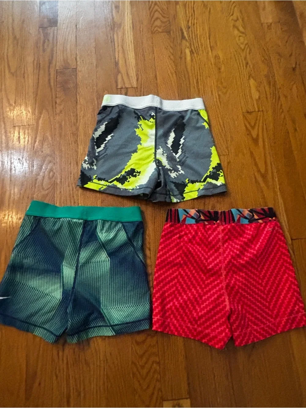 Nike Pro Shorts Bundle - Teal, Red, Gray/Yellow - All Small